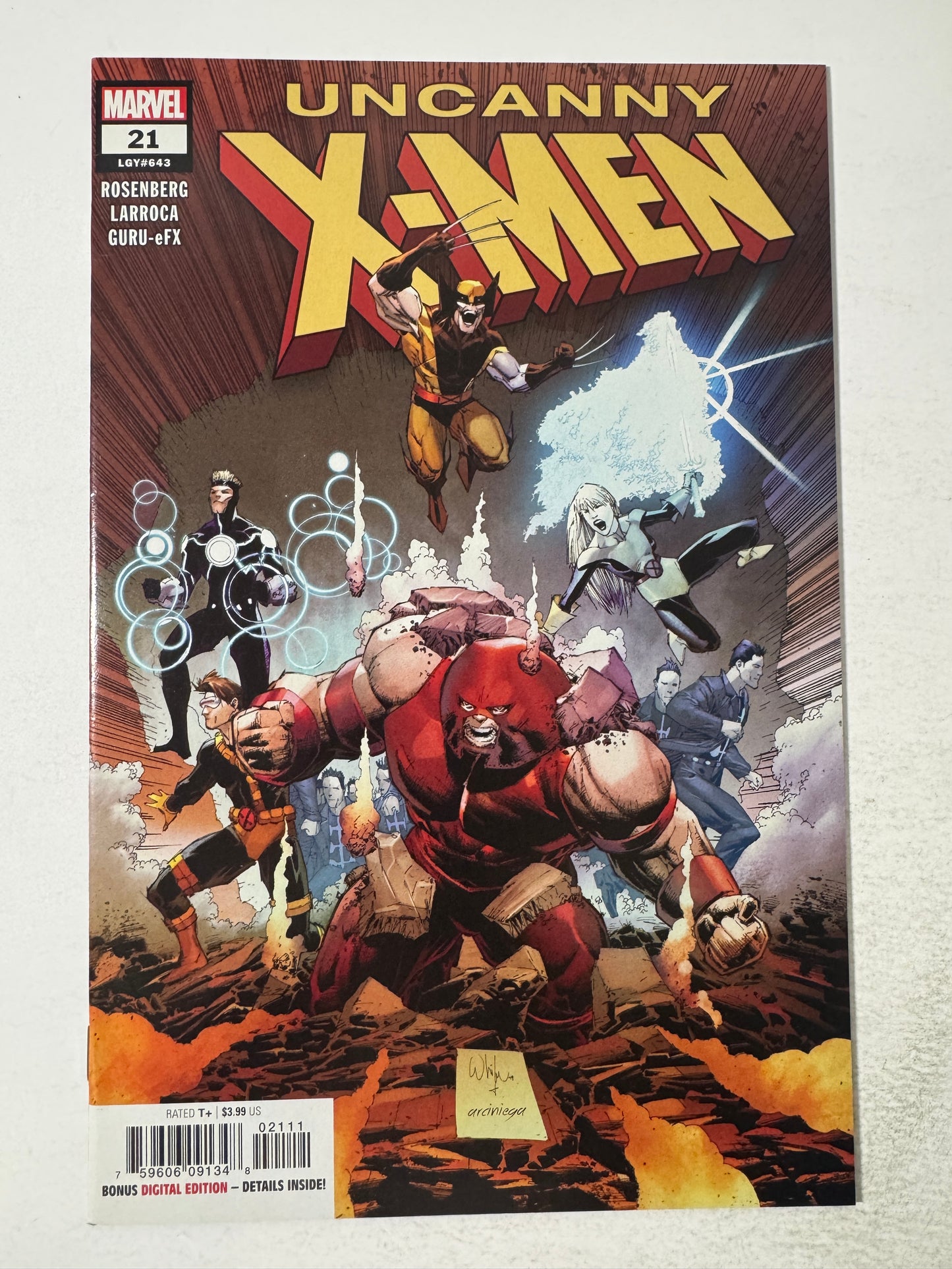 UNCANNY X-MEN #21 Vol 5 NM Whilce Portacio Cover