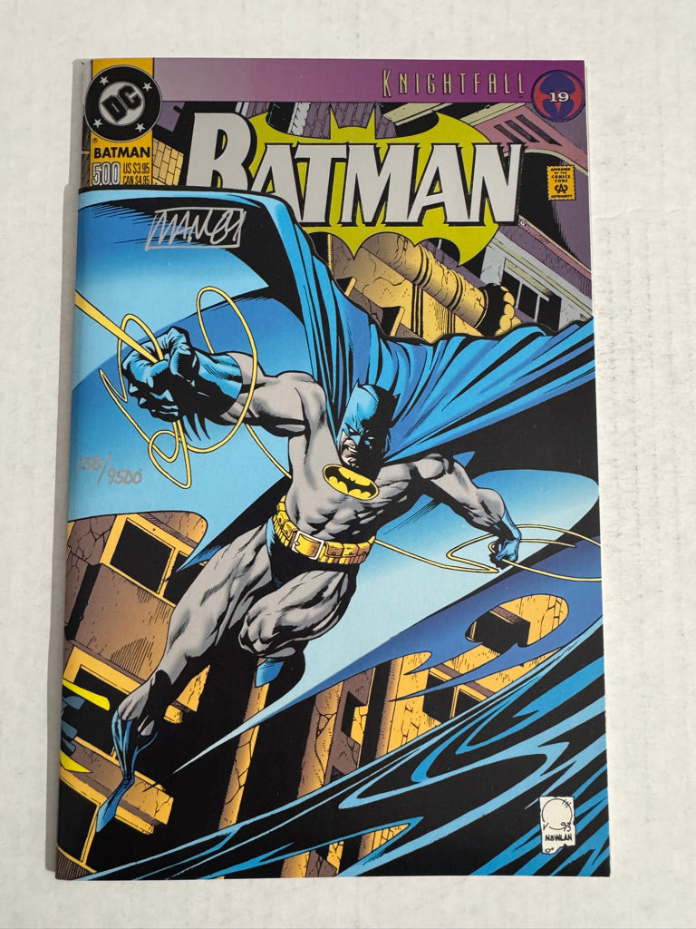 BATMAN #500 NM Joe Quesada Foil Die-Cut Cover SIGNED by Mike Manley