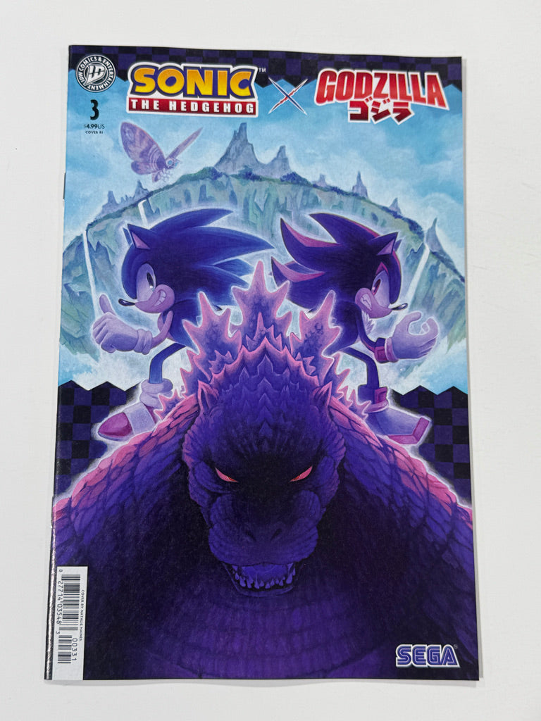 SONIC THE HEDGEHOG X GODZILLA #3 NM 1:15 Variant