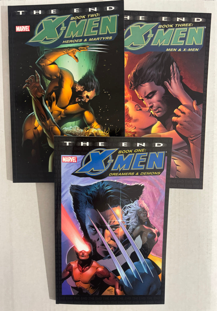 X-MEN THE END Vol 1-3 NM TPB SET OOP Greg land Covers