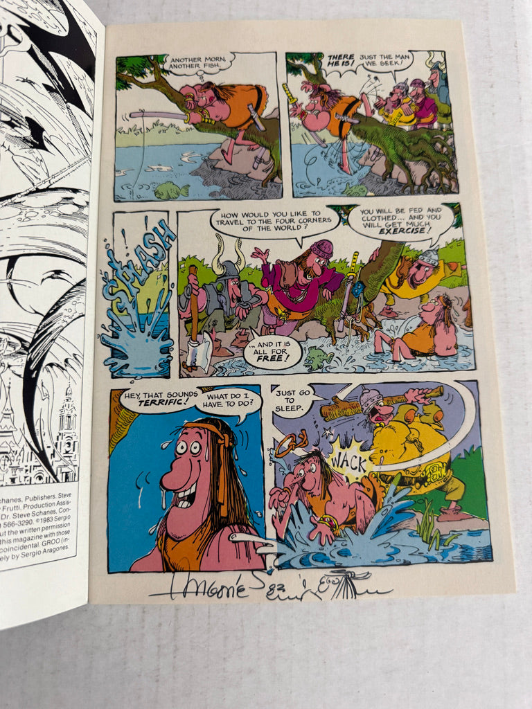 GROO THE WANDERER #5 NM SIGNED by Sergio Aragones W/ Head Sketch