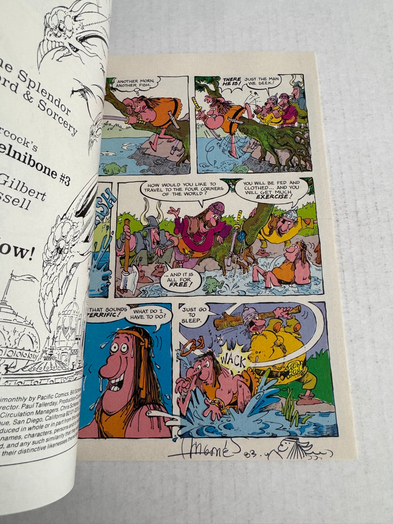 GROO THE WANDERER #5 NM SIGNED by Sergio Aragones W/ Head Sketch
