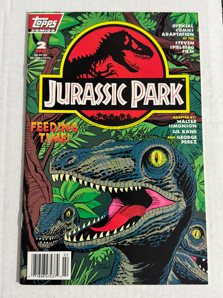JURASSIC PARK #2 VF+ NEWSSTAND Dave Cockrum Cover