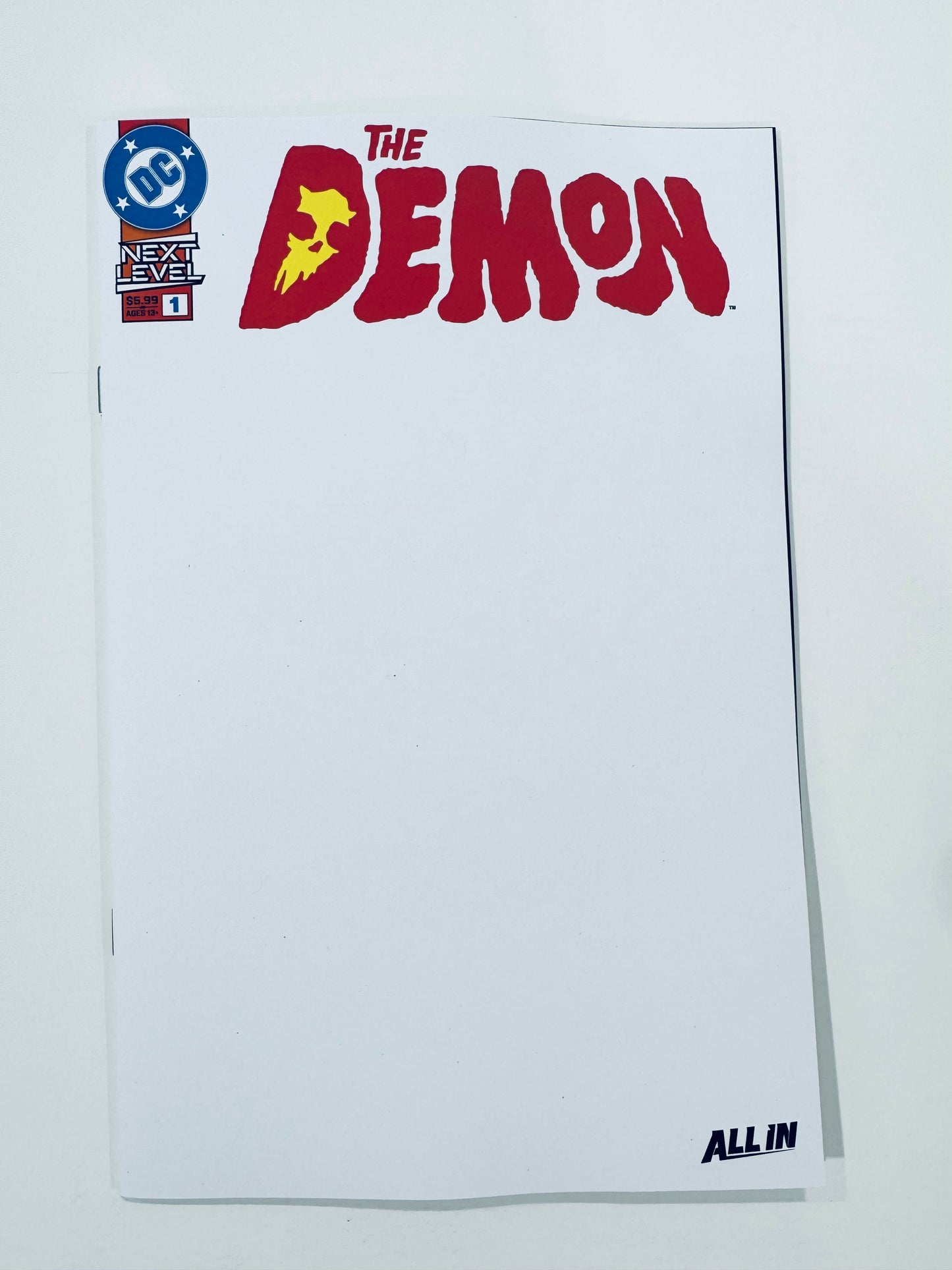 THE DEMON #1 NM Cover F Blank Variant
