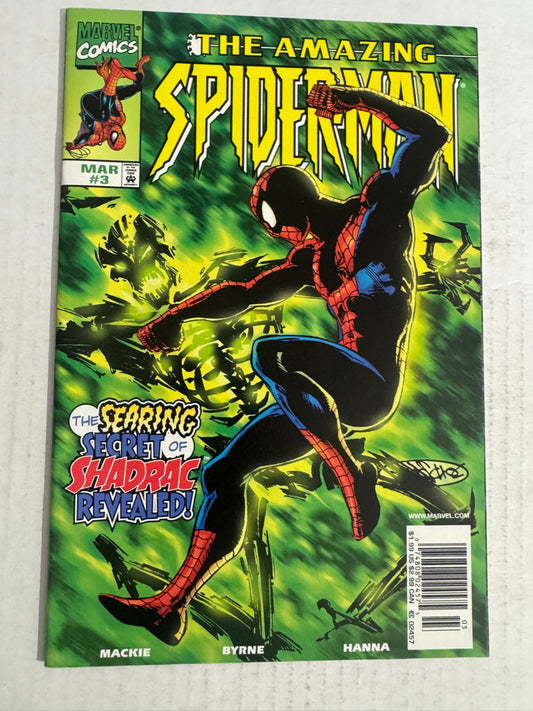 AMAZING SPIDER-MAN #3 Vol 2 FN- John Byrne Cover NEWSSTAND