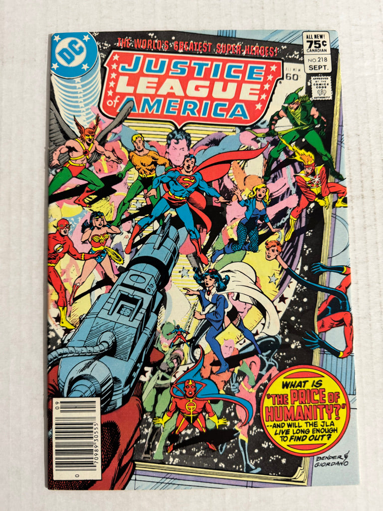 JUSTICE LEAGUE OF AMERICA #218 NM- CANADIAN PRICE VARIANT