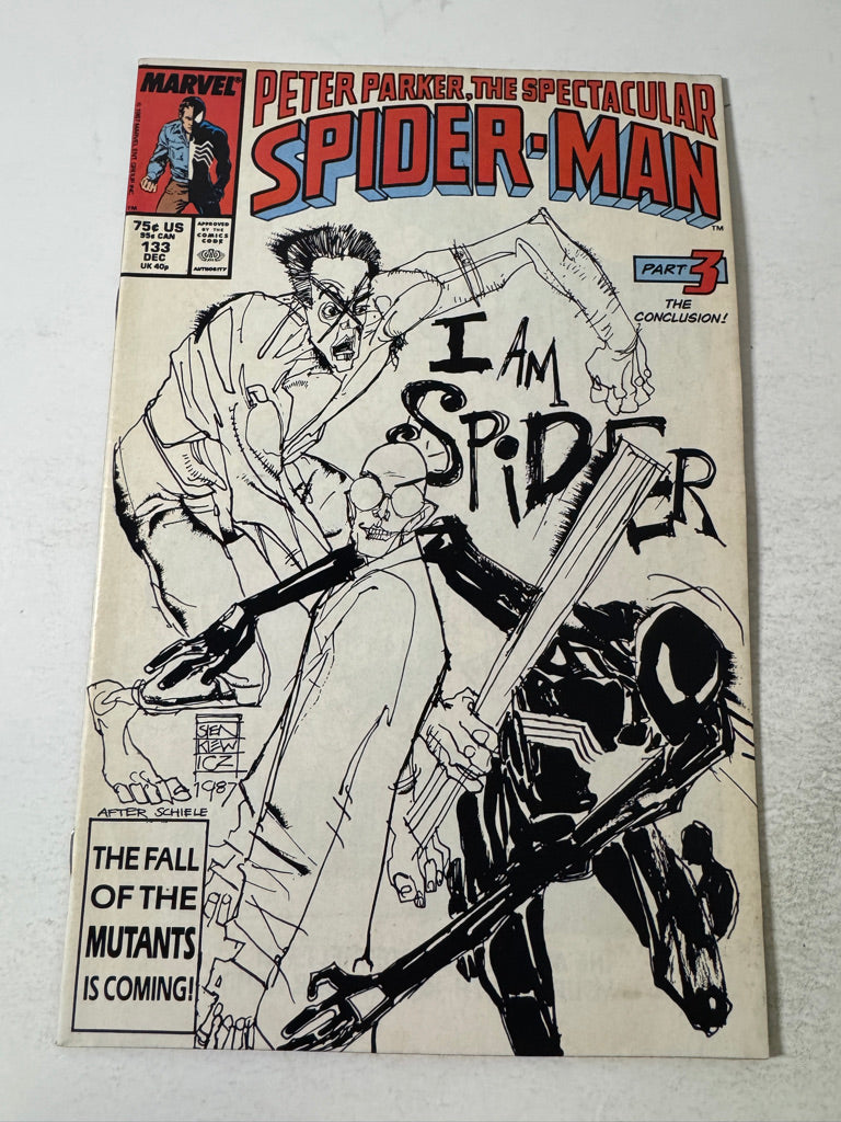 SPECTACULAR SPIDER-MAN #133 VF Bill Sienkiewicz Cover