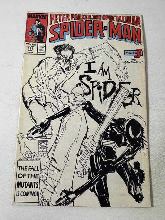 SPECTACULAR SPIDER-MAN #133 VF Bill Sienkiewicz Cover