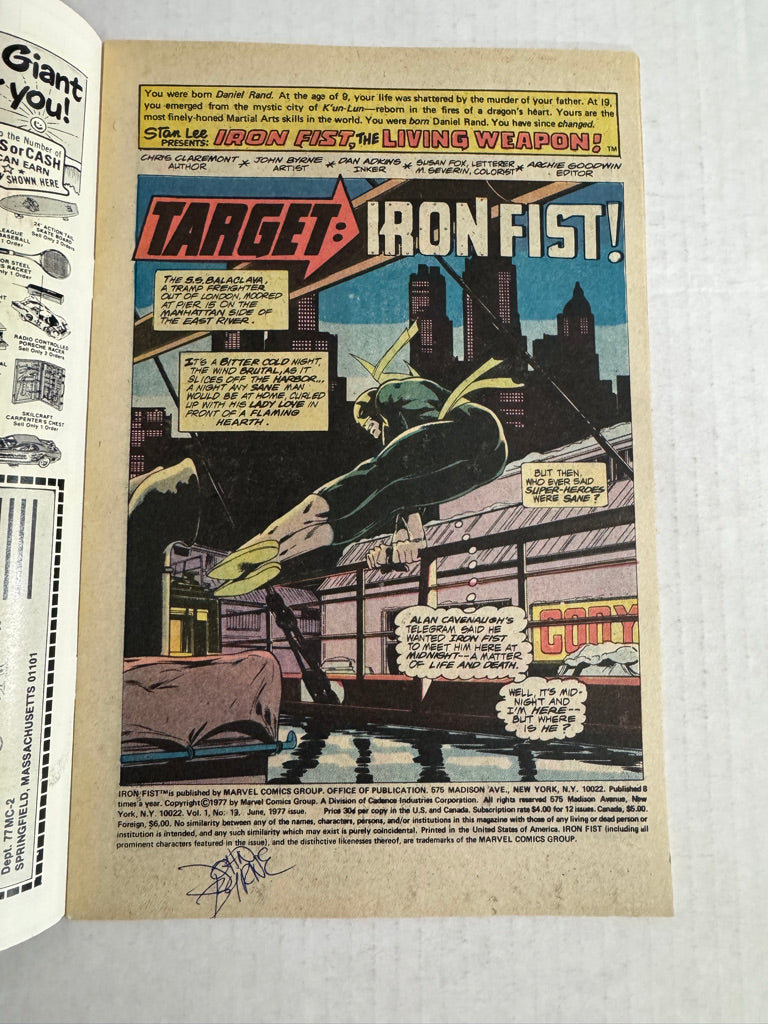 IRON FIST #13 FN- SIGNED by John Byrne