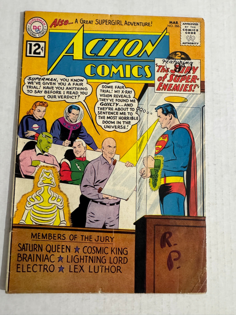 ACTION COMICS #286 VG W/ UK Pence Stamp