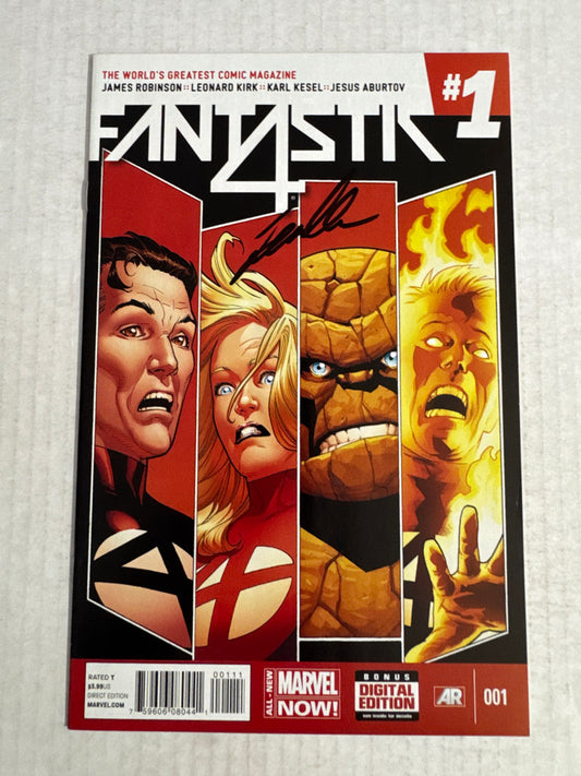 FANTASTIC FOUR #1 Vol 5 NM- SIGNED by Leonard Kirk