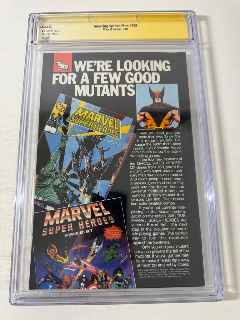 AMAZING SPIDER-MAN #298 9.8 CGC SS SIGNED by Todd McFarlane 1ST APPEARANCE