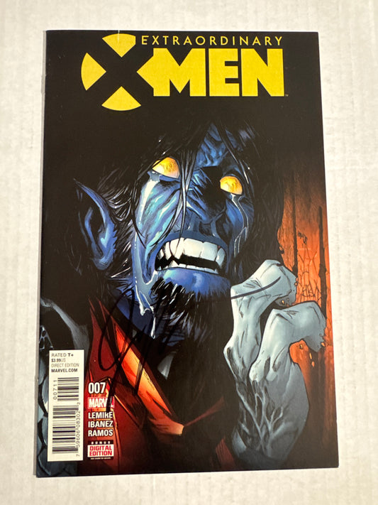Extraordinary X-Men #7 VF- Humberto Ramos Cover SIGNED by Jeff Lemire