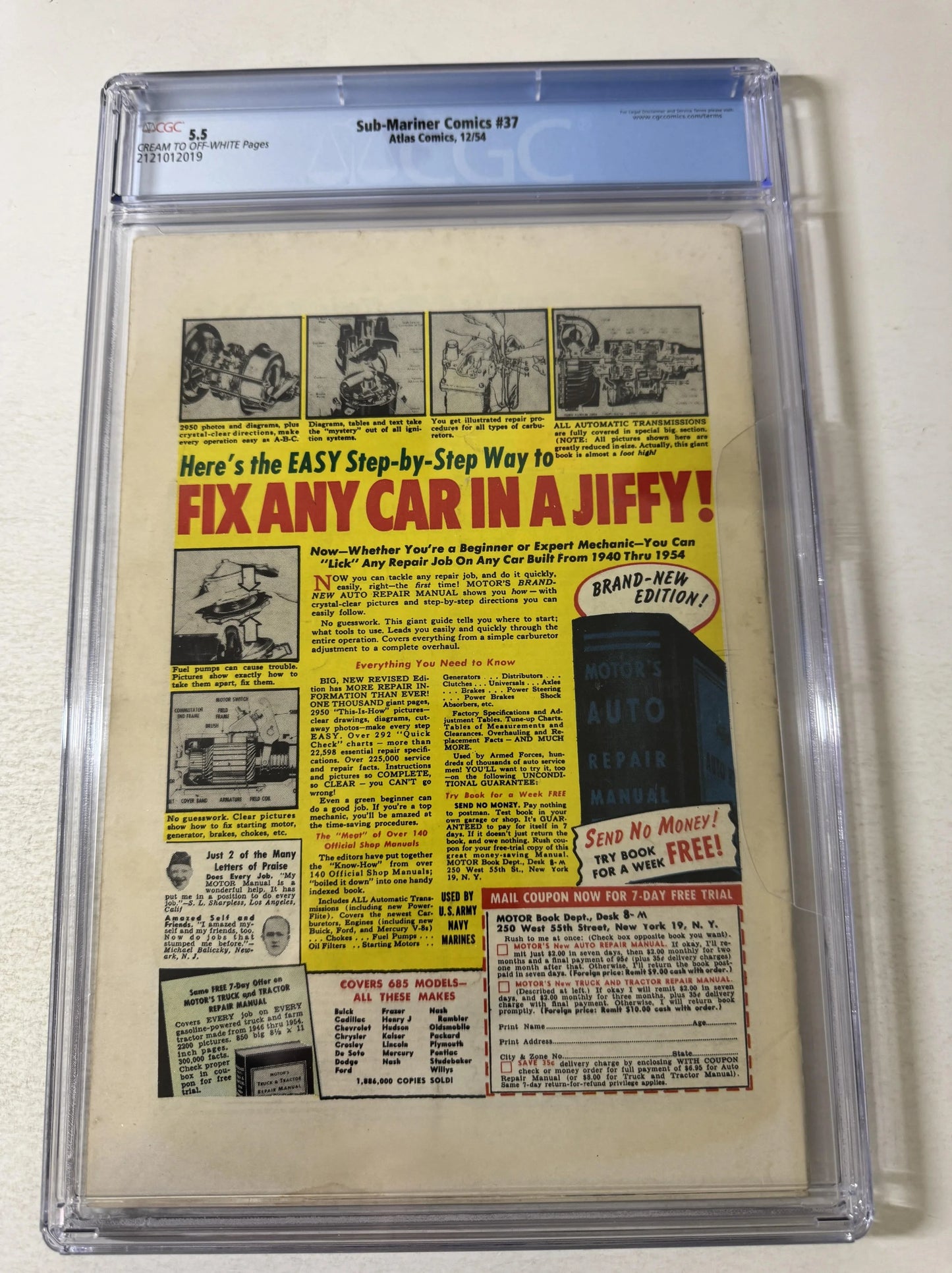 SUB-MARINER #37 CGC 5.5