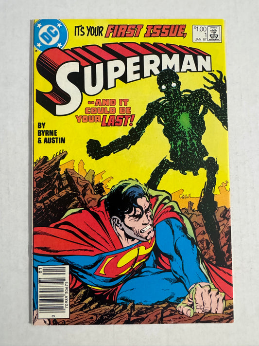 SUPERMAN #1 Vol 2 FN/VF John Byrne Cover CANADIAN PRICE VARIANT
