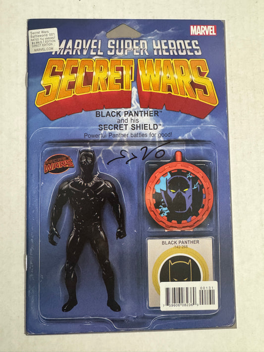 SECRET WARS BATTLEWORLD #1 NM Action Figure Variant SIGNED by Ed Brisson