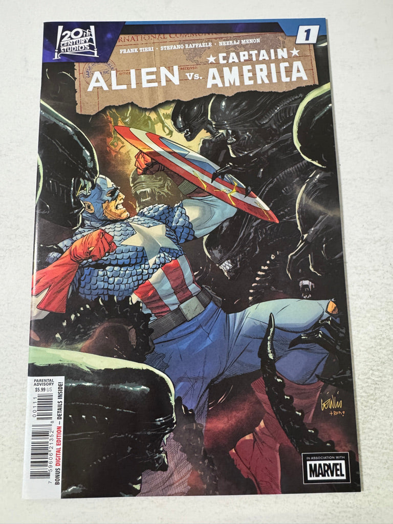 ALIEN VS CAPTAIN AMERICA #1 NM Leinil Yu Cover