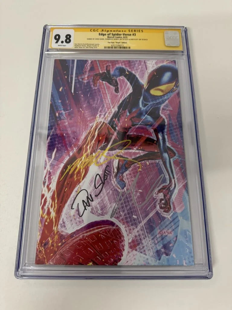 EDGE OF SPIDER-VERSE #3 CGC SS 9.8 John Giang Variant LTD to 1000 SIGNED 3x