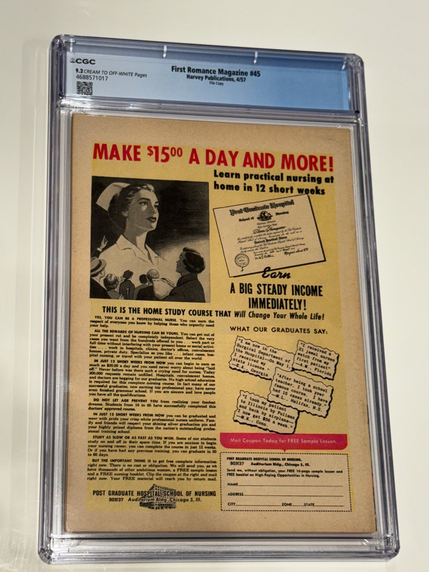 FIRST ROMANCE MAGAZINE #45 CGC 9.2