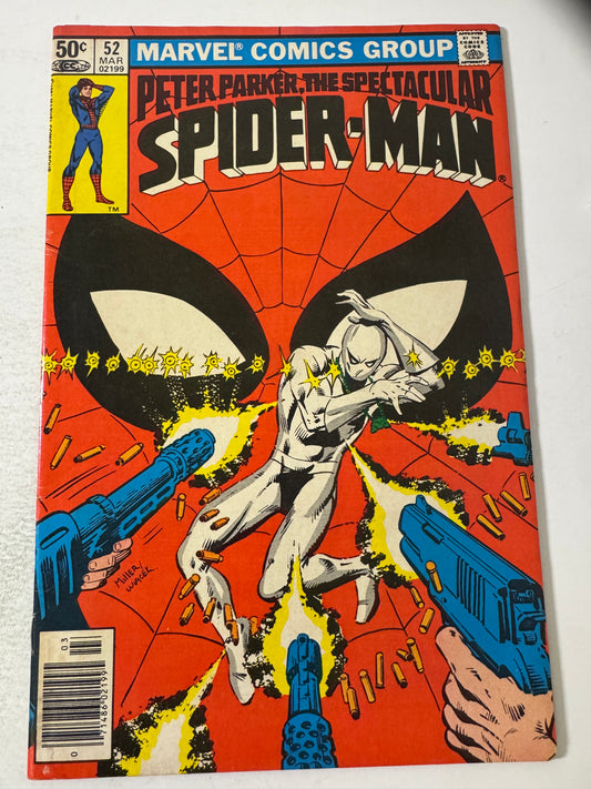 SPECTACULAR SPIDER-MAN #52 FN- NEWSSTAND Frank Miller Cover