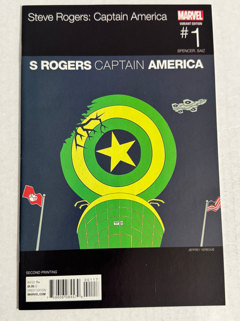 STEVE ROGERS CAPTAIN AMERICA #1 NM- 2nd Print Veregge Hip Hop Variant