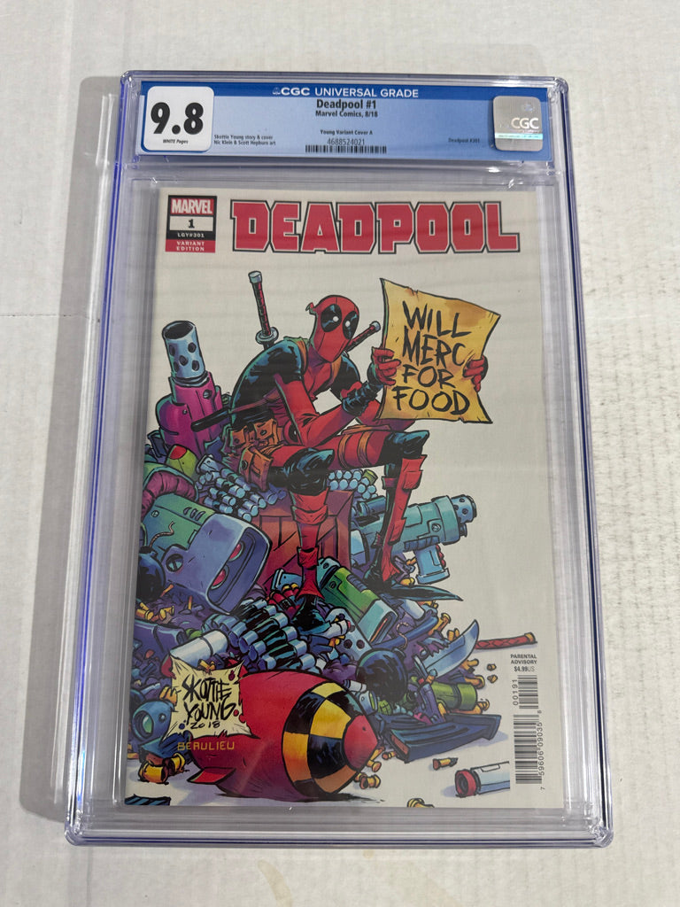 DEADPOOL #1 9.8 CGC 1:25 Skottie Young Variant