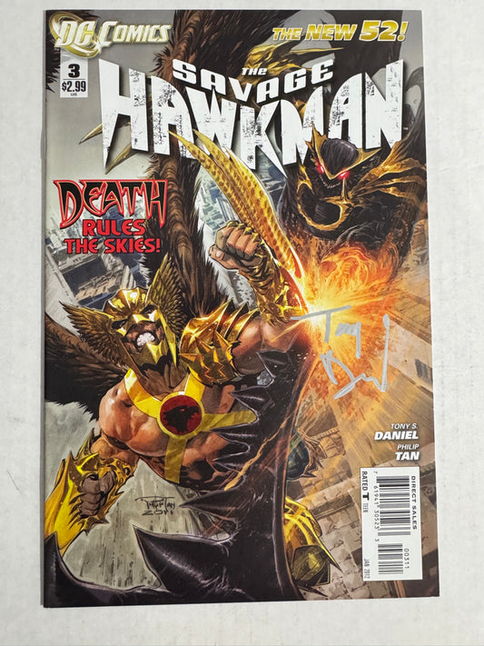 SAVAGE HAWKMAN #3 NM SIGNED by Tony Daniel