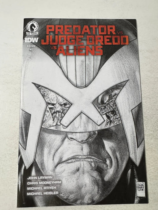 PREDATOR VS JUDGE DREDD VS ALIENS #1 NM Glenn Fabry Sketch Variant