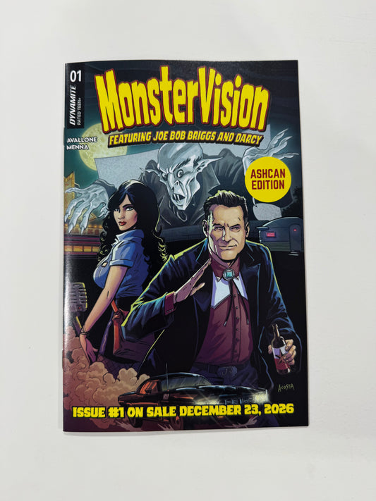 MONSTER VISION FEATURING JOE BOB BRIGGS AND DARCY NM 2026 ASHCAN EDITION
