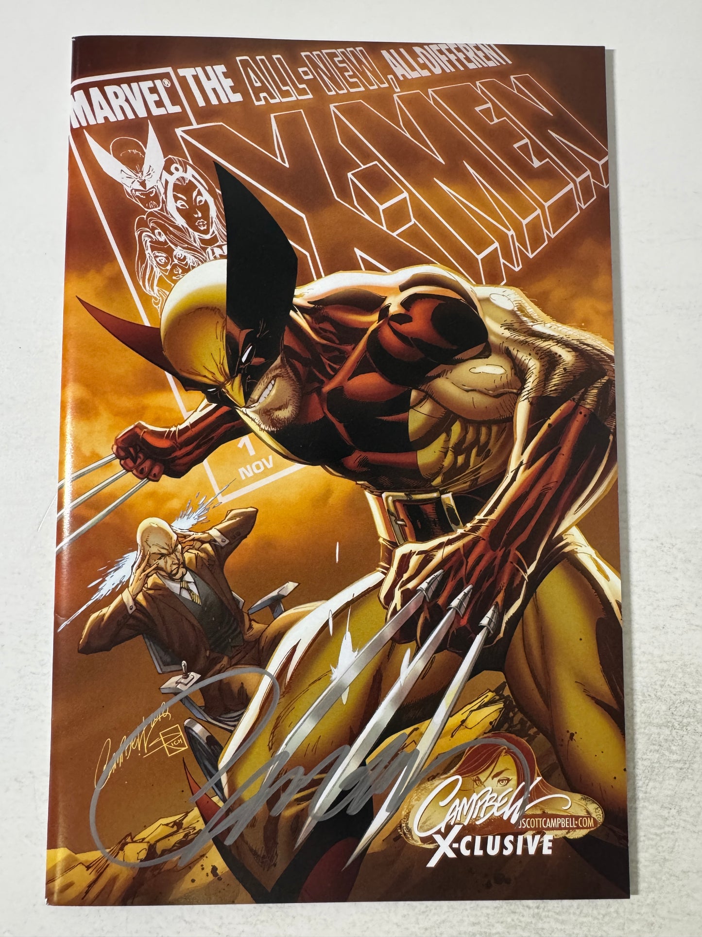 UNCANNY X-MEN #1 Vol 5 NM- J Scott Campbell Variant SIGNED