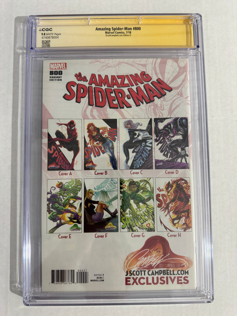 AMAZING SPIDER-MAN #800 CGC SS 9.8 J Scott Campbell D Venom Variant SIGNED
