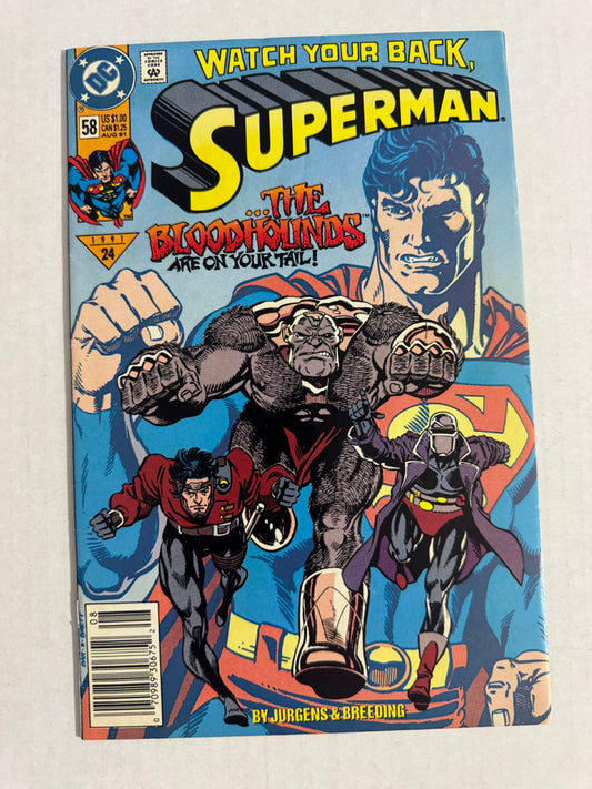 SUPERMAN #58 Vol 2 VF+ NEWSSTAND