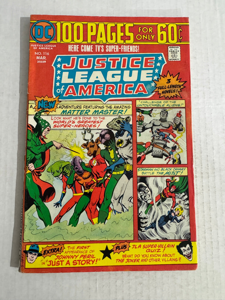 JUSTICE LEAGUE OF AMERICA #116 VG+ 1ST APPEARANCE