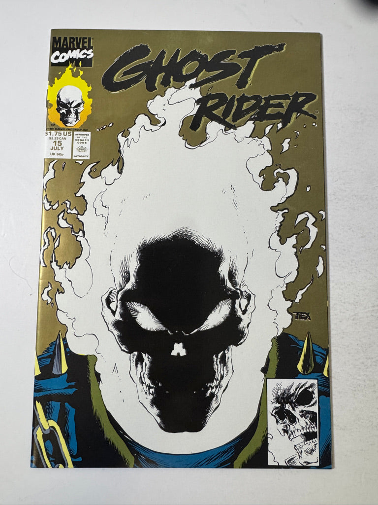 GHOST RIDER #15 Vol 2 NM 2nd Print Gold Glow in The Dark Variant