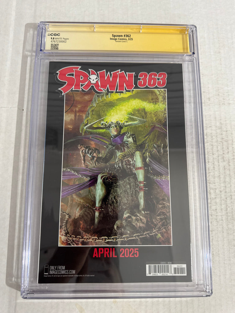 SPAWN #362 CGC SS 9.8 C Variant SIGNED by Jeff Monk