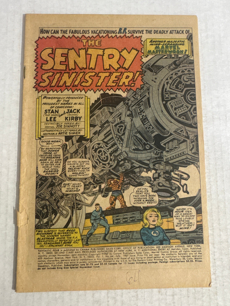 FANTASTIC FOUR #64 Coverless