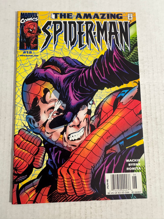 AMAZING SPIDER-MAN #18 Vol 2 VF/NM John Byrne Cover NEWSSTAND