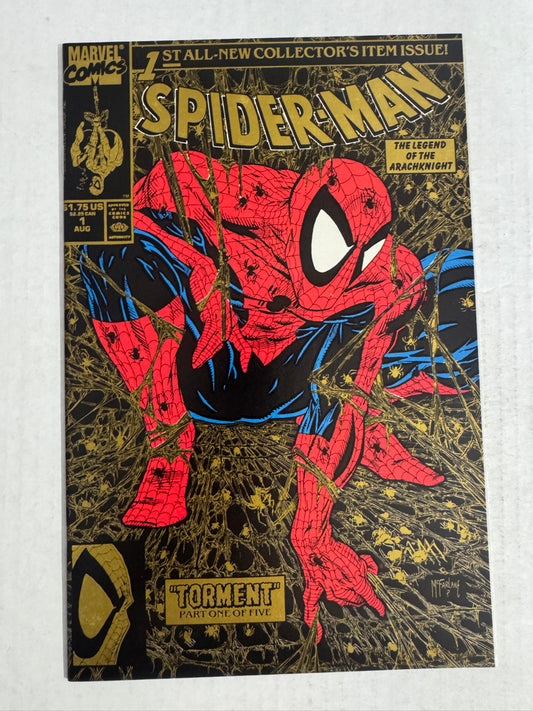 SPIDER-MAN #1 NM- 2nd Print Todd McFarlane Gold Variant