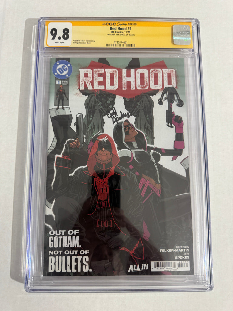 RED HOOD #1 CGC SS 9.8 RECALLED SIGNED by Jeff Spokes