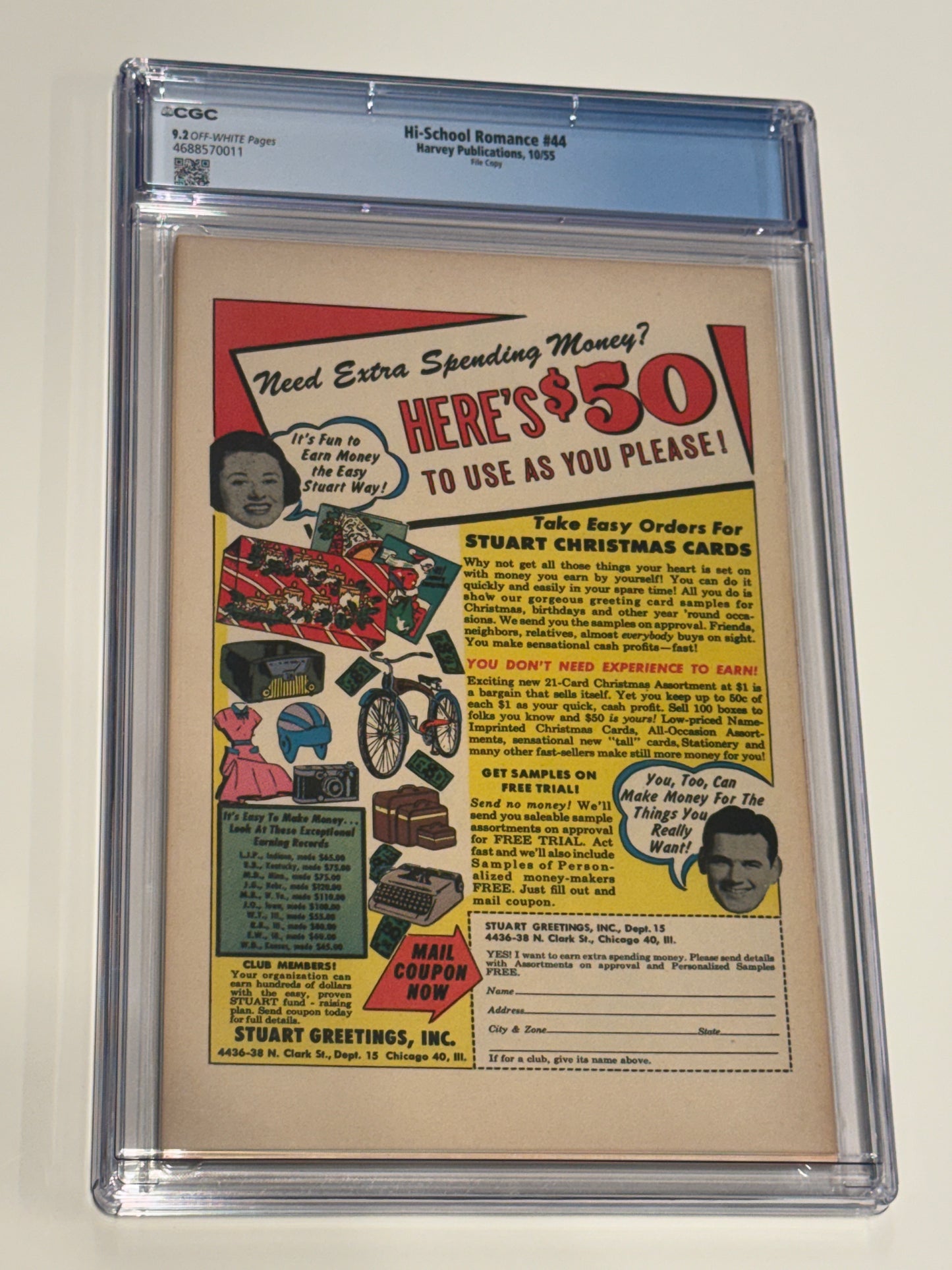 HI-SCHOOL ROMANCE #44 CGC 9.2 Al Avison Cover