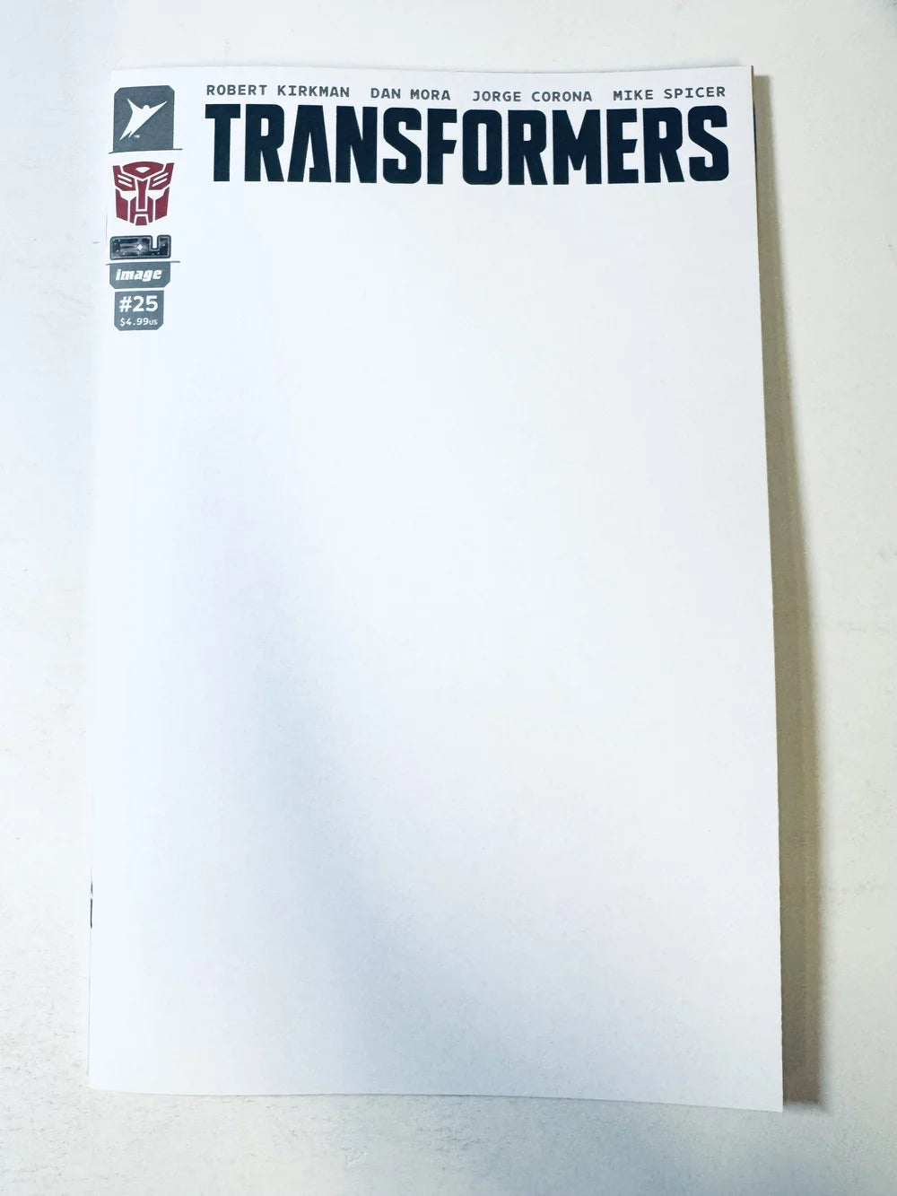 TRANSFORMERS #25 NM Autobot Blank Variant