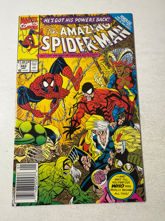 AMAZING SPIDER-MAN #343 VF NEWSSTAND - 1ST APPEARANCE