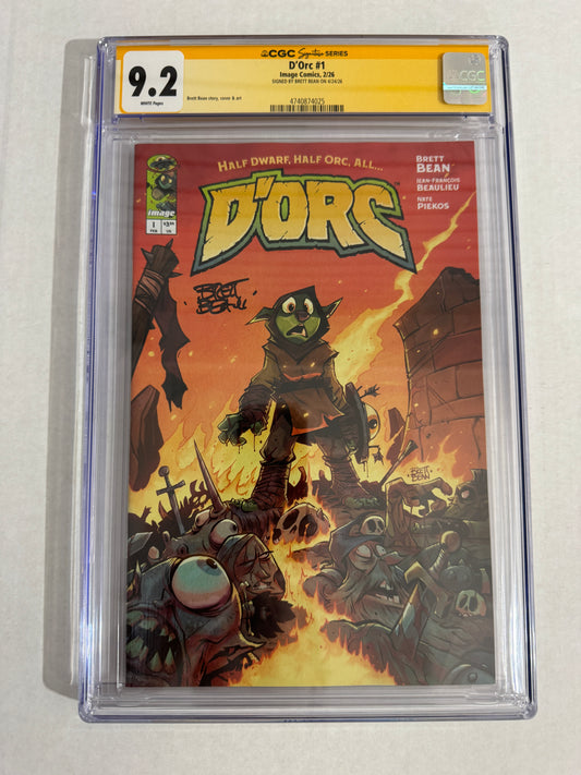D'ORC #1 9.2 CGC SS 1st Print SIGNED by Brett Bean