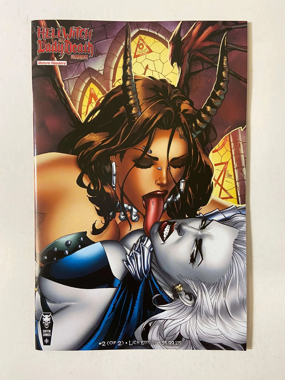 HELL WITCH VS LADY DEATH Wargasm #2 NM Lick Edition Variant