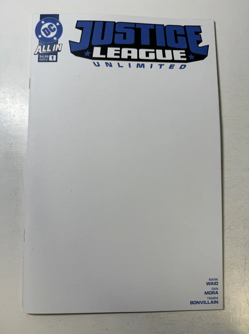 JUSTICE LEAGUE UNLIMITED #1 NM Blank Variant 1ST APPEARANCE