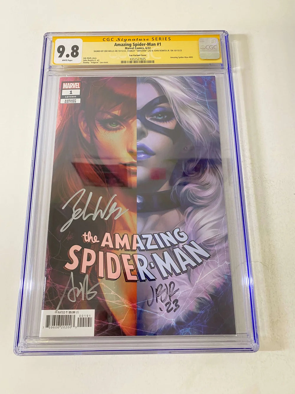 AMAZING SPIDER-MAN #1 Vol 6 CGC SS 9.8 SIGNED 3x