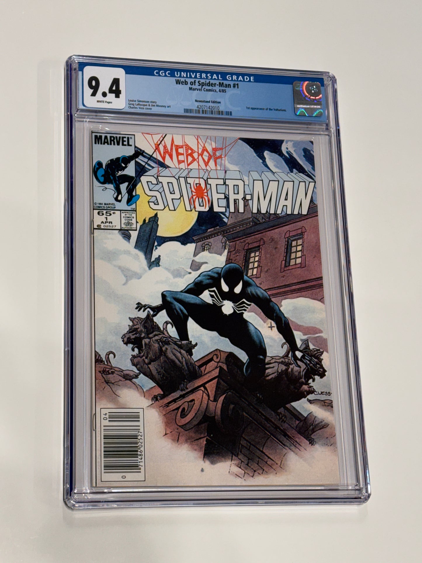 WEB OF SPIDER-MAN #1 CGC 9.4 NEWSSTAND Charles Vess Cover