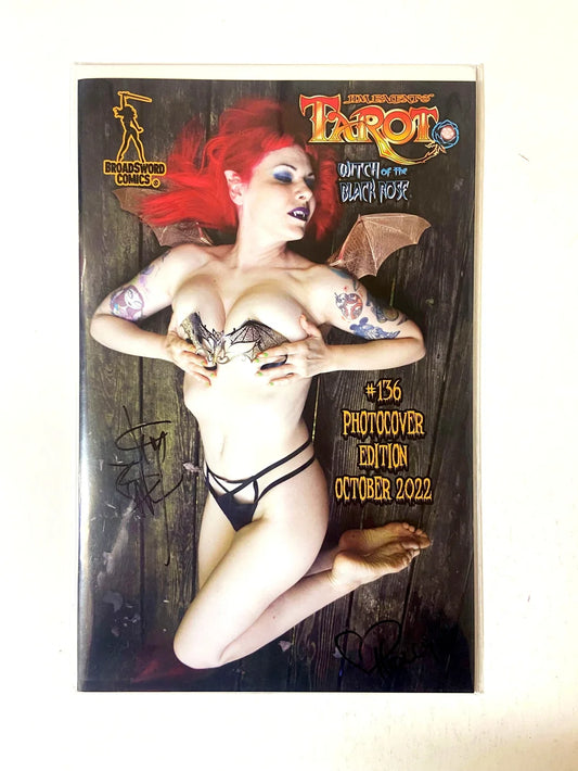 JIM BALENT'S TAROT Witch of The Black Rose #136 NM Photo Variant SIGNED by Balent & Holly