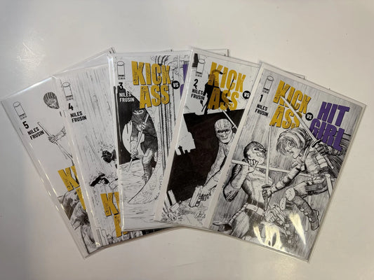 KICK ASS VS HIT-GIRL #1-5 NM John Romita Jr Sketch Variant Set