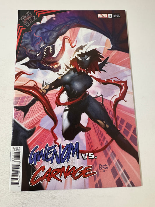 KING IN BLACK: GWENOM VS CARNAGE #1 NM  Ryan Brown Variant